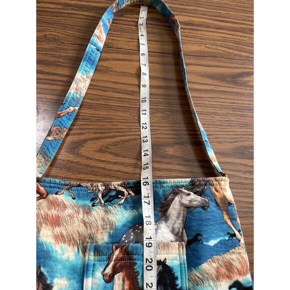 Blue shoulder bag with galloping horses - Picture 5 of 7
